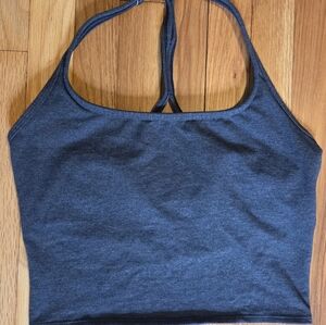 Gray Pink Halter Crop Top
